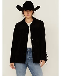 Scully Women's Solid Fringe Blazer