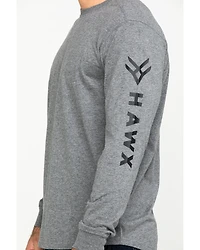 Hawx Men's Gray Logo Sleeve Long Work T-Shirt - Tall