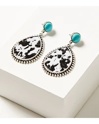 Shyanne Women's Cowhide Oval Drop Earrings