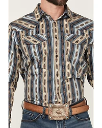 Gibson Trading Co Men's Sand Stone Wallpaper Striped Long Sleeve Snap Western Shirt