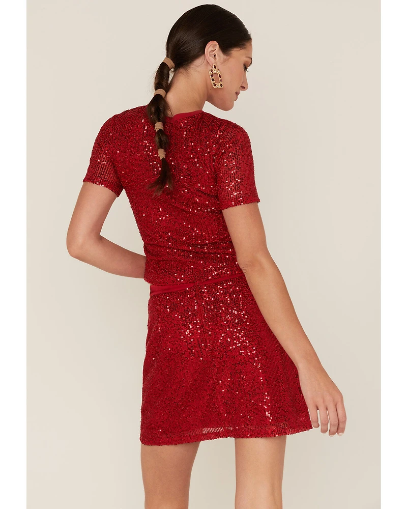 Band of The Free Women's Lovers Sequin Short Sleeve Top
