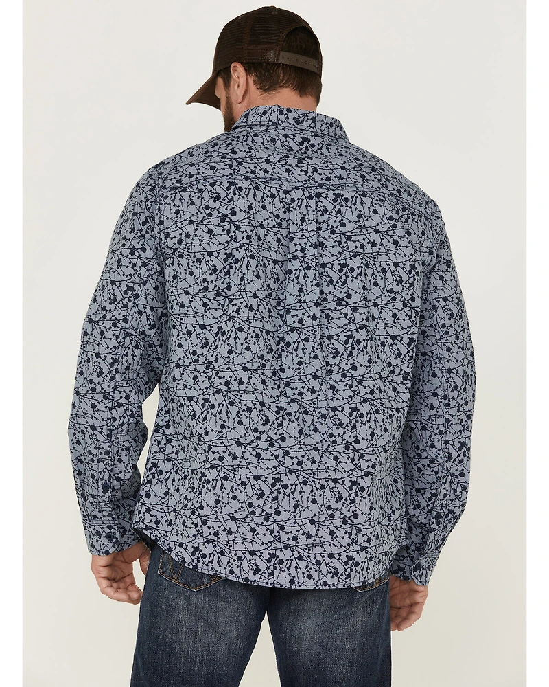 Brothers and Sons Men's All-Over Print Long Sleeve Button Down Western Shirt