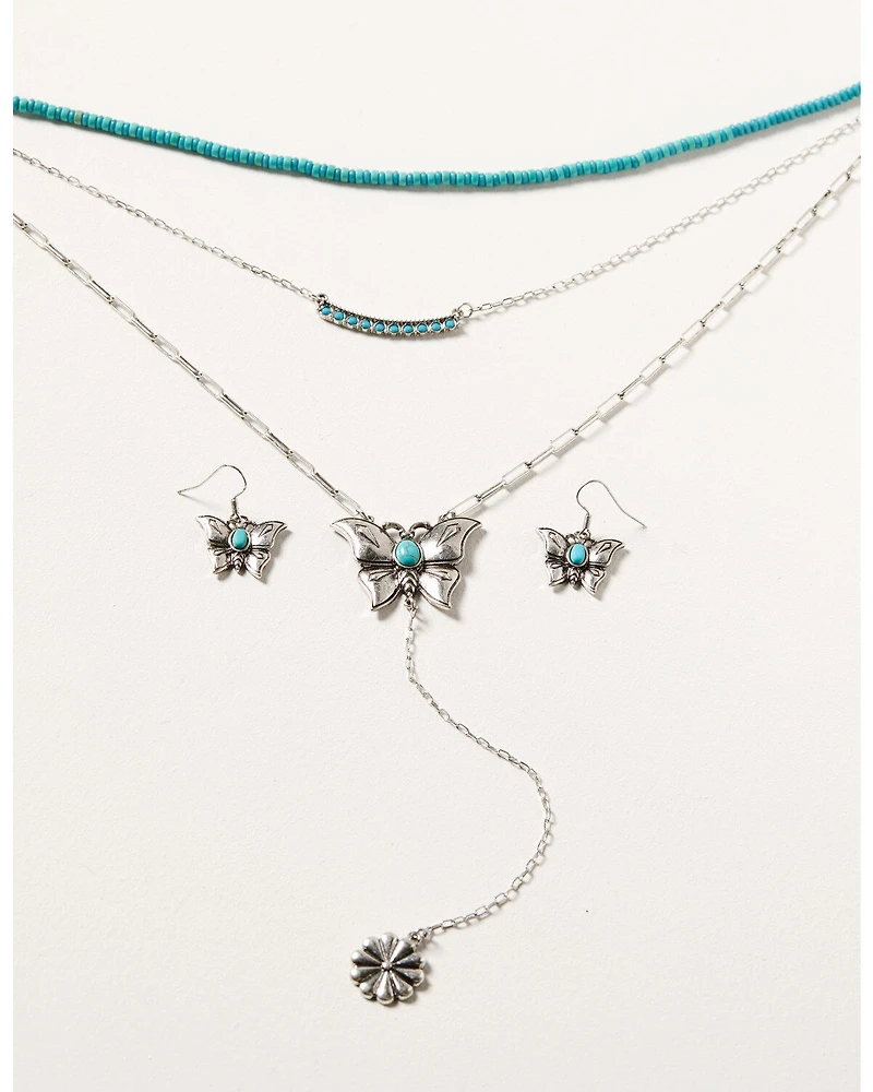 Shyanne Women's Wildflower Bloom Butterfly Concho Jewelry Set - 2 Piece