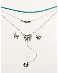 Shyanne Women's Wildflower Bloom Butterfly Concho Jewelry Set - 2 Piece