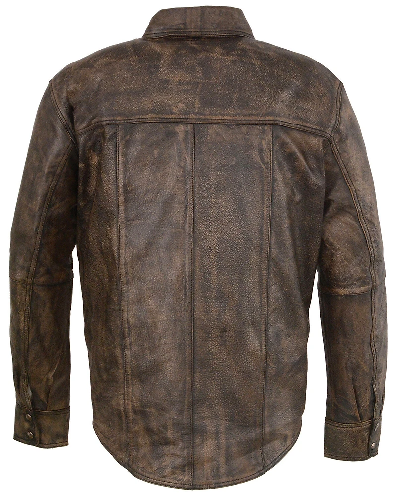 Milwaukee Leather Men's Distressed Light Snap Front Shirt