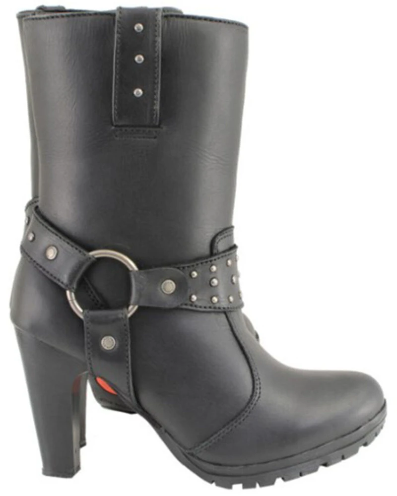 Milwaukee Leather Women's Harness Boots - Round Toe