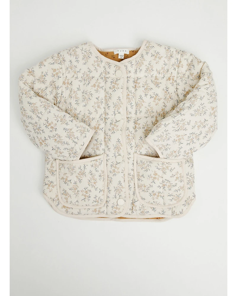 Yura Toddler Girls' Floral Print Quilted Jacket