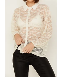 Sadie & Sage Women's Long Sleeve Button-Down Knit Top