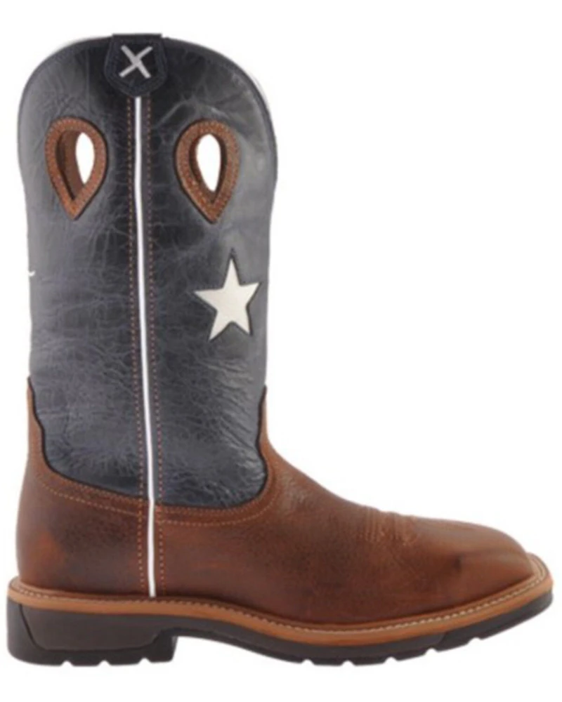Twisted X Men's Texas Flag Lite Western Work Boots - Steel Toe - Extended Sizes