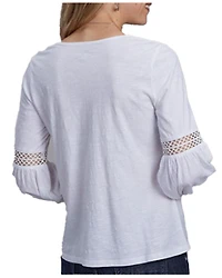 Roper Women's Floral Embroidered Long Sleeve Top