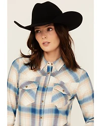 Shyanne Women's Plaid Print Long Sleeve Button-Down Western Shirt