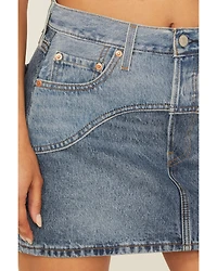 Levi's Women's Icon Medium Wash Two-Tone Denim Western Mini Skirt