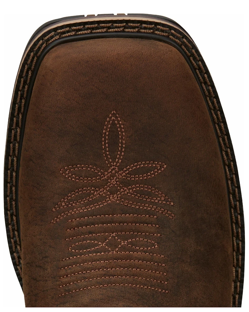 Justin Men's Fireman Black Western Boots - Square Toe