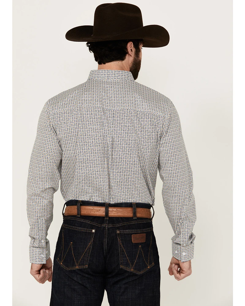 Cody James Men's Rejoice Geo Print Long Sleeve Button-Down Stretch Western Shirt