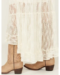 Wild Moss Women's Lace High-Low Skirt