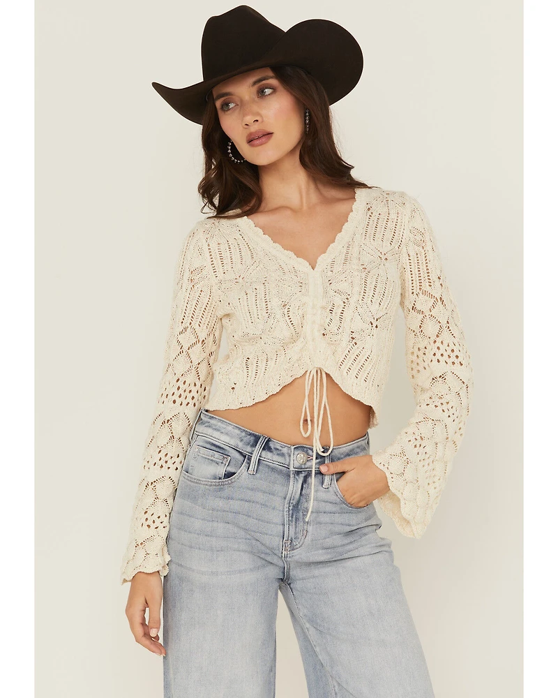 Shyanne Women's Ruched Front Bell Sleeve Sweater