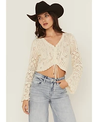 Shyanne Women's Ruched Front Bell Sleeve Sweater