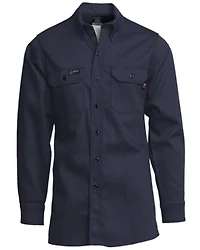 Lapco Men's FR Solid Long Sleeve Button-Down Western Work Shirt - Tall