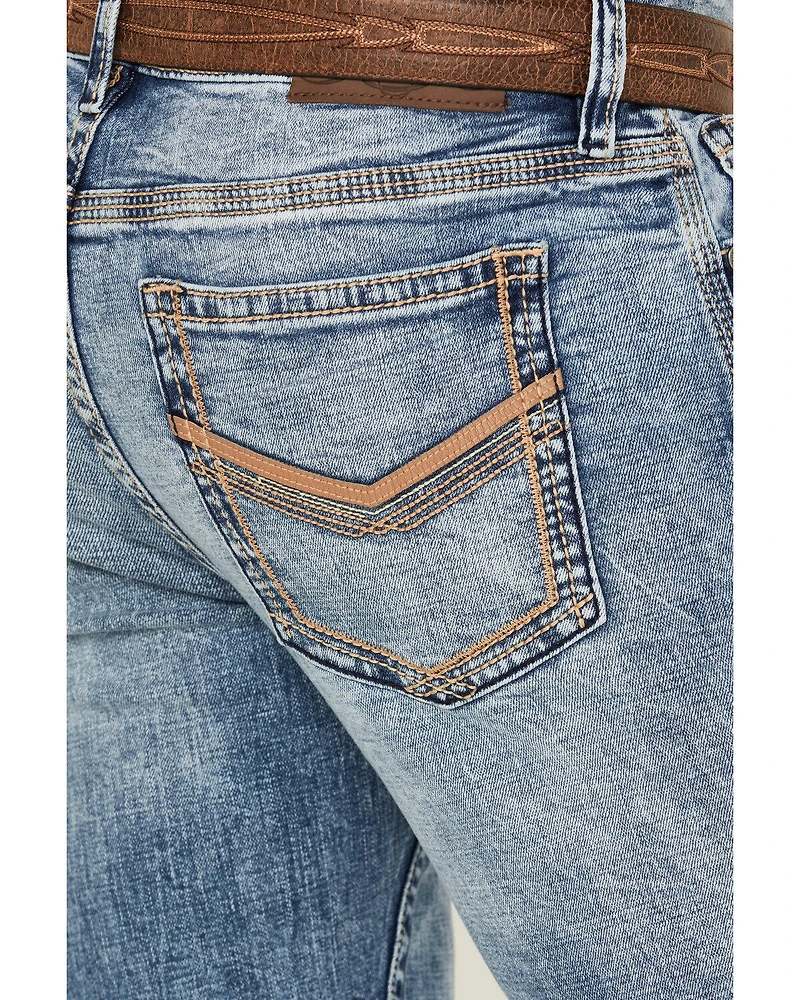 Cody James Men's Clover Leaf Wash Jackson Slim Straight Stretch Denim Jeans