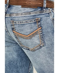 Cody James Men's Clover Leaf Wash Jackson Slim Straight Stretch Denim Jeans