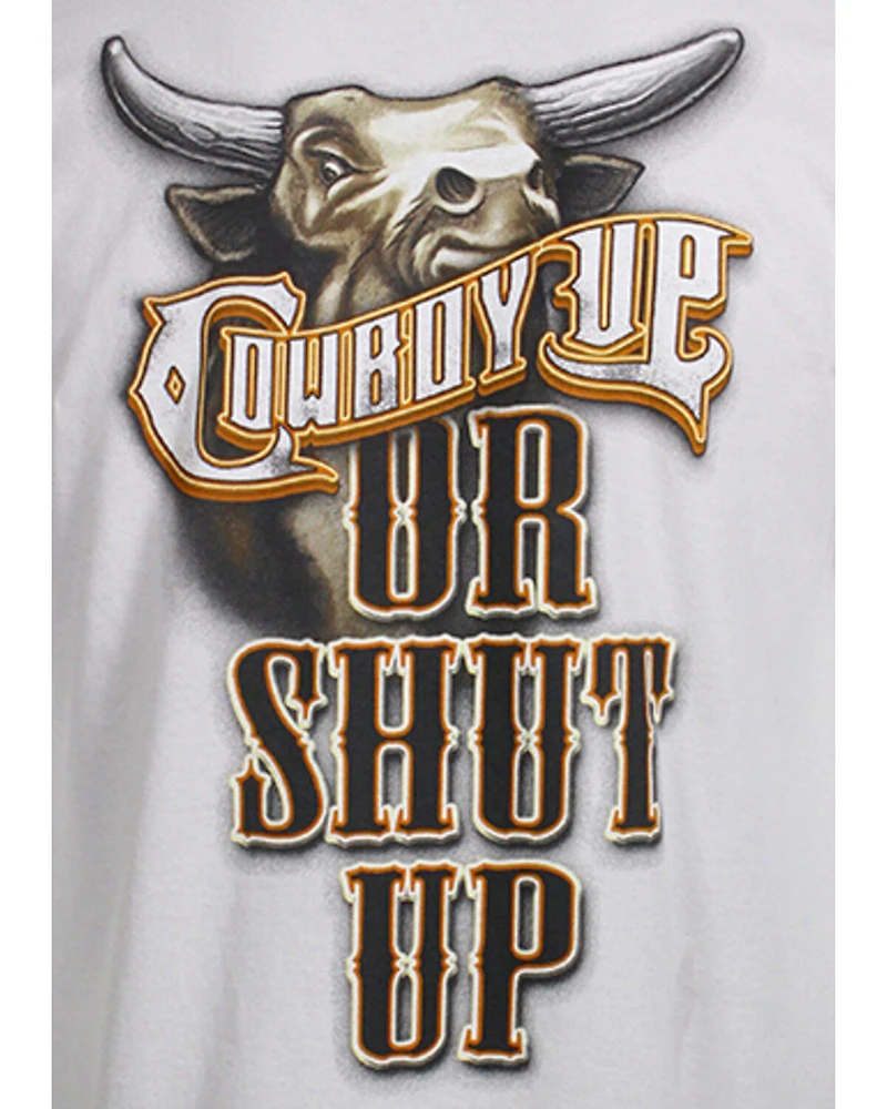 Cowboy Up Men's or Shut Short Sleeve Graphic T-Shirt