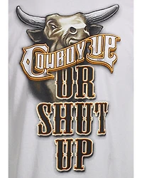 Cowboy Up Men's or Shut Short Sleeve Graphic T-Shirt