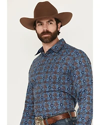 Gibson Trading Co Men's City Limits Medallion Print Long Sleeve Button-Down Stretch Western Shirt