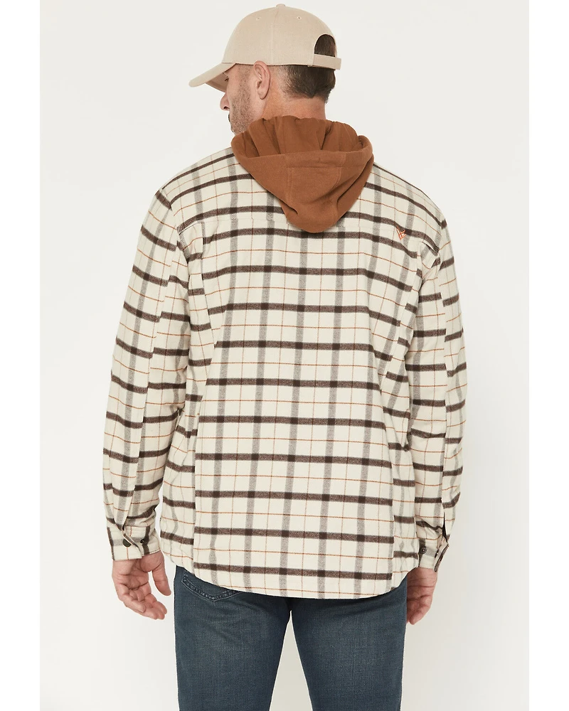 Hawx Men's Bronson Plaid Print Insulated Hooded Flannel Shirt Jacket