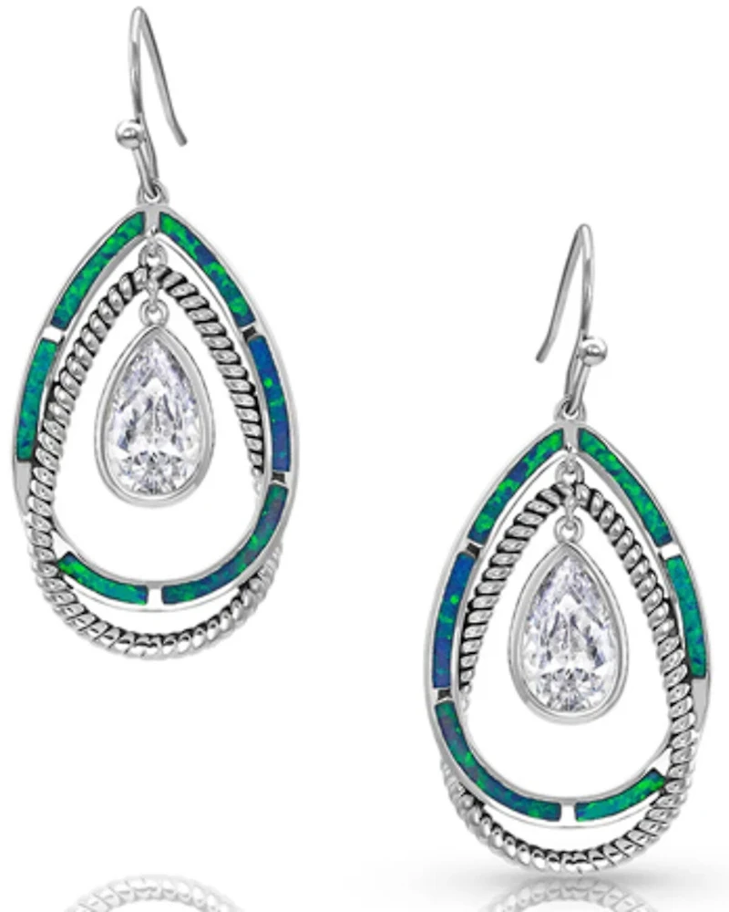 Montana Silversmiths Women's Opal Ribbons Teardrop Earrings