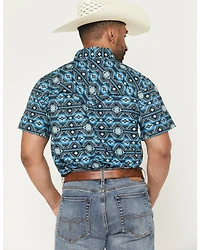 Rock & Roll Denim Men's TEK Southwestern Print Short Sleeve Snap Western Shirt