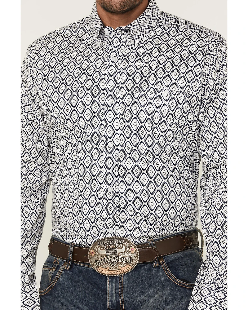 RANK 45® Men's Desert Walk Medallion Print Long Sleeve Button-Down Stretch Western Shirt