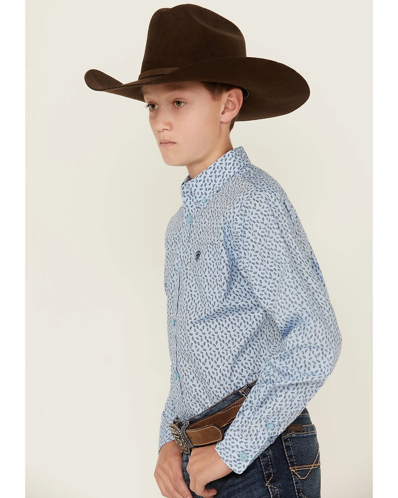 Ariat Boys' Classic Floral Long Sleeve Button-Down Western Shirt