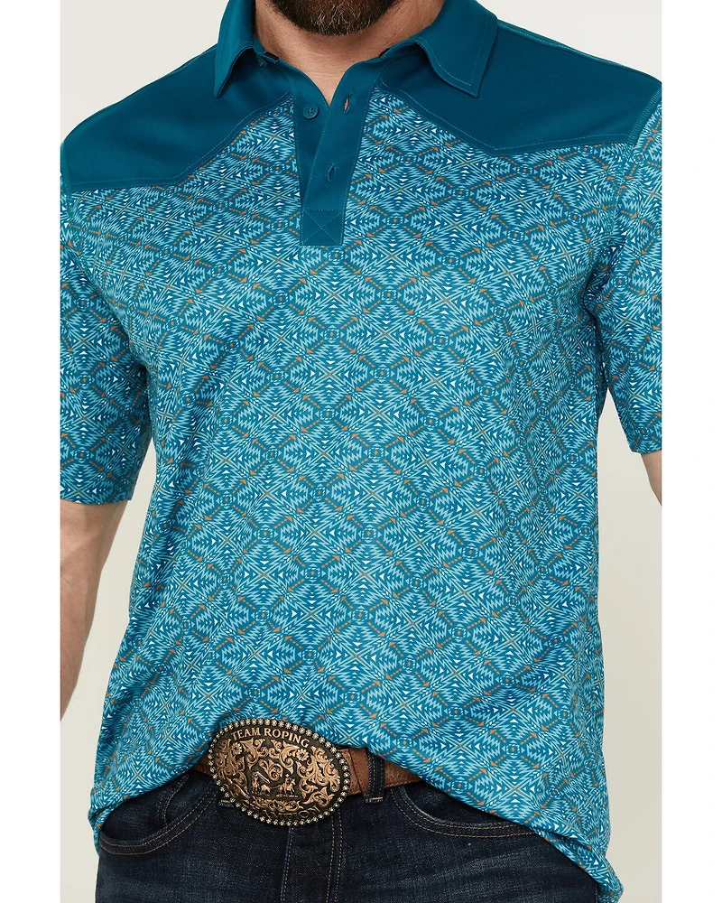 RANK 45® Men's Cameron Color Block Short Sleeve Polo Shirt