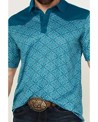 RANK 45® Men's Cameron Color Block Short Sleeve Polo Shirt