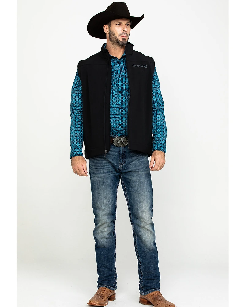 Cinch Men's Solid Bonded Softshell Zip Vest