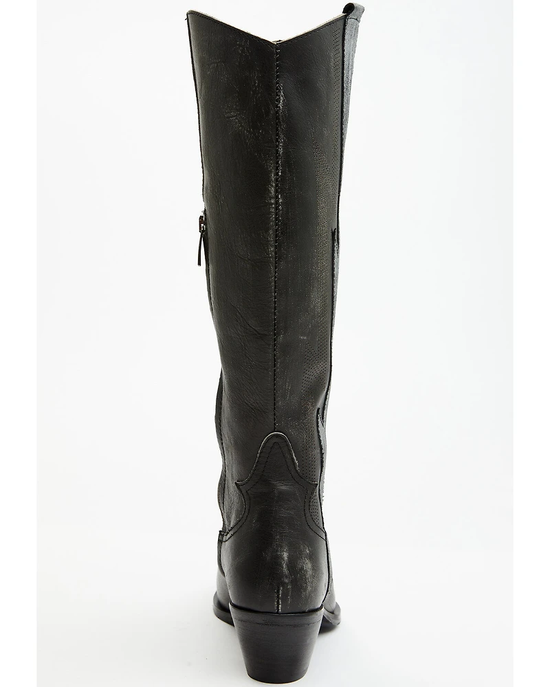 Italian Cowboy Women's Bolt Overlay Tall Western Boots - Snip Toe