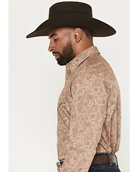 Ely Walker Men's Paisley Print Long Sleeve Pearl Snap Western Shirt