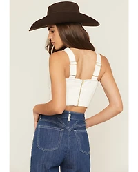 Show Me Your Mumu Women's Crossroads Corset Sleeveless Denim Top