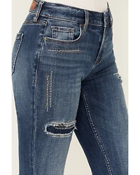 Shyanne Women's Delaney Dark Wash Mid Rise Rebel Embellished Bootcut Jeans