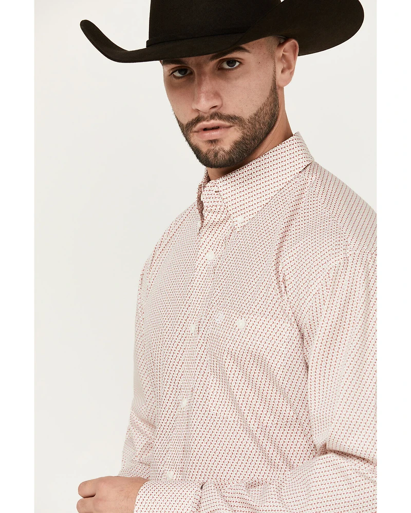 Wrangler Men's Classics Print Long Sleeve Button-Down Western Shirt