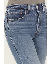 Levi's Women's Medium Wash 501 Worn Jeans