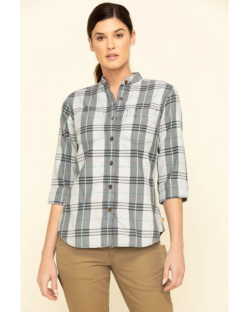 Carhartt Women's Twilight Relaxed 3/4 Sleeve Plaid Shirt
