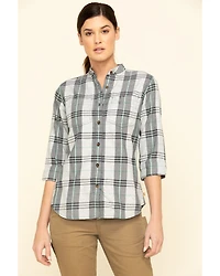 Carhartt Women's Twilight Relaxed 3/4 Sleeve Plaid Shirt