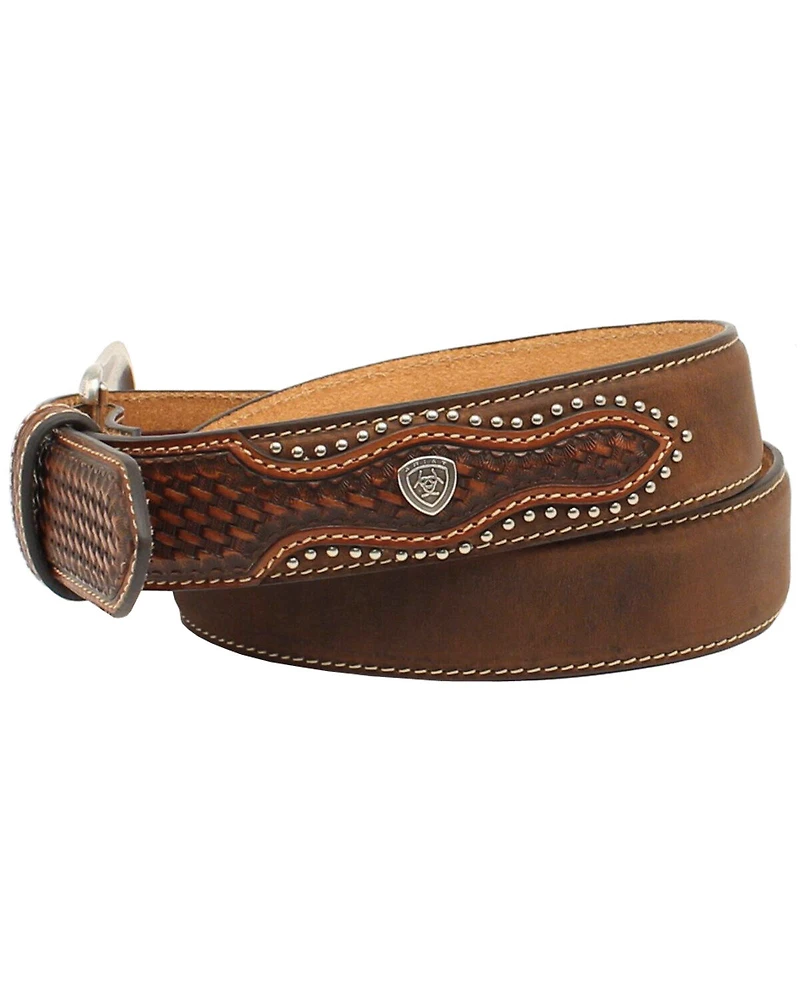 Ariat Men's Basketweave Embellished Leather Belt