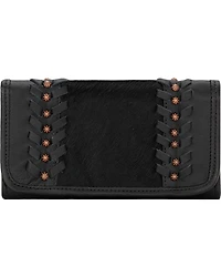 American West Women's Cow Town Black Tri-Fold Wallet