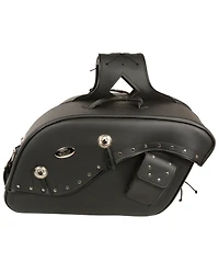Milwaukee Leather Medium Cruiser Style Riveted Throw Over Saddle Bag