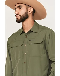 Cinch Men's Solid Long Sleeve Button-Down Performance Stretch Western Shirt