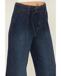 Free People Women's Ryla Dark Wash High Rise Flare Stretch Denim Jeans