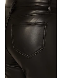Rock & Roll Denim Women's High Rise Faux Leather Bargain Modest Bootcut Pants