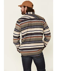 North River Men's Oatmeal Lake Striped Long Sleeve Western Flannel Shirt